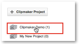 Click on Clipmaker project