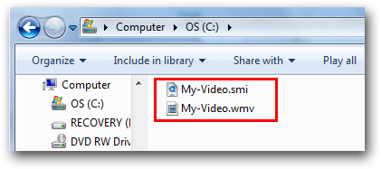 WMV SMI files in same directory
