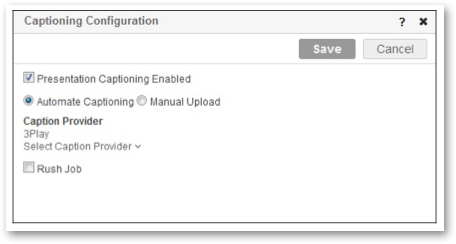 Mediasite 6.0 Captioning Configuration
